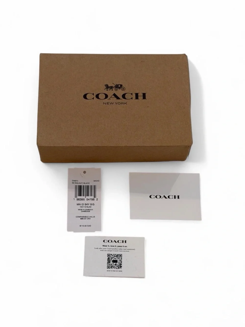 Coach Pebbled Leather Key & Card Pouch with Zip